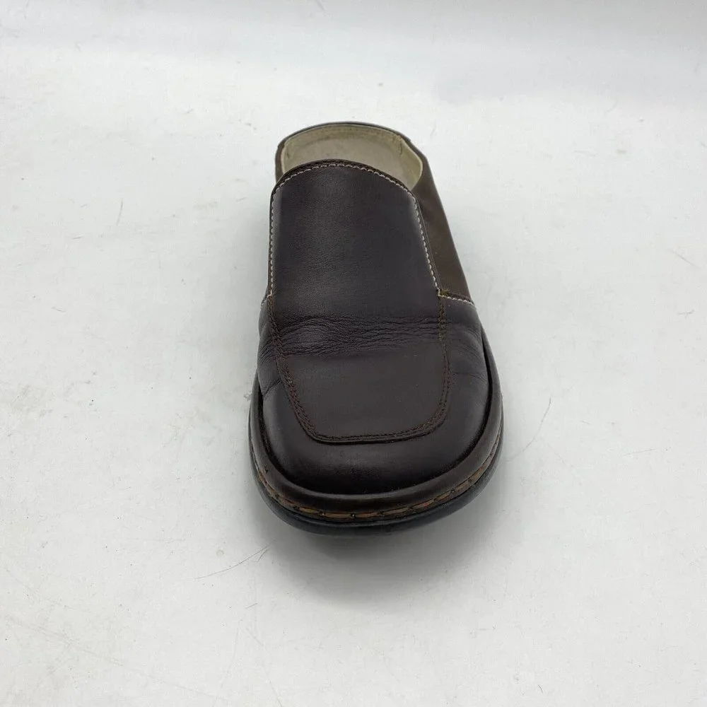Spring Step‎ Shoes Women's 8 M Brown Leather Loafers Clogs Handmade Sole Causal
